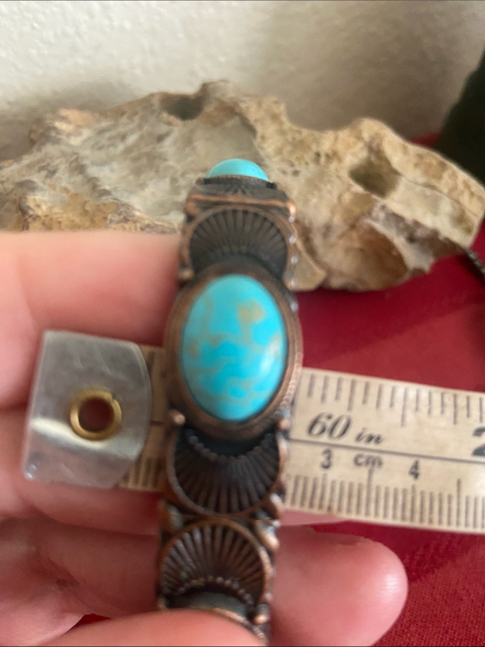 5/$10❤️❤️❤️Vintage Coppertoned Alloy & Howlite Stones Stretch Bracelet - Picture 5 of 5